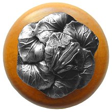 Notting Hill NHW-709M-AP Leap Frog Wood Knob in Antique Pewter/Maple wood finish